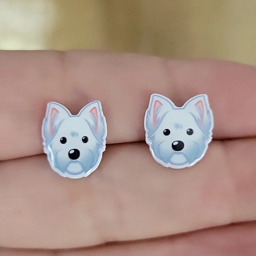 Westie Terrier Stud Earrings